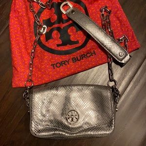 Tory Burch Snake Print Clutch